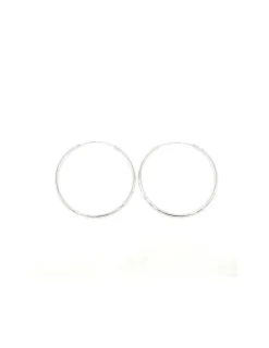 Best Aros plata de Ley rodiados tallados - 50mm Aros De Plata
