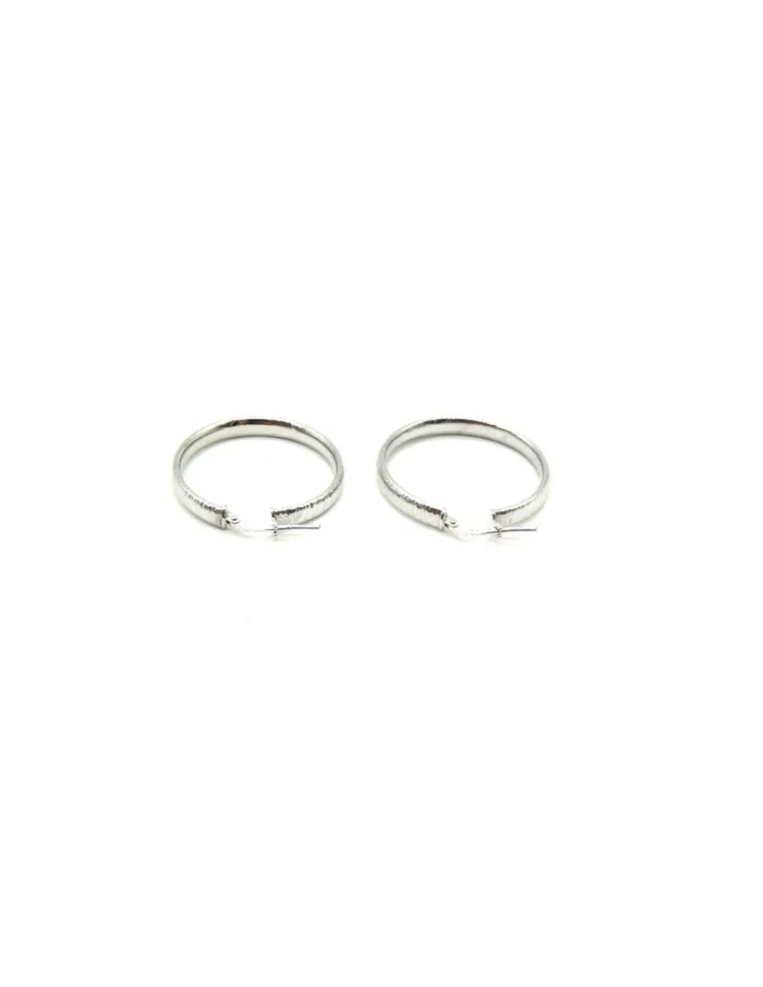 Cheap Aros plata rodiada textura 3cm Aros De Plata