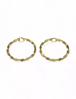 Sale Aros rizados brillo y mate oro 18k Aros De Oro