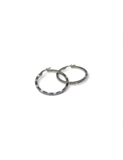 Clearance Aros tubo cuadrado tallado plata 925 rodio - 2x29mm Aros De Plata