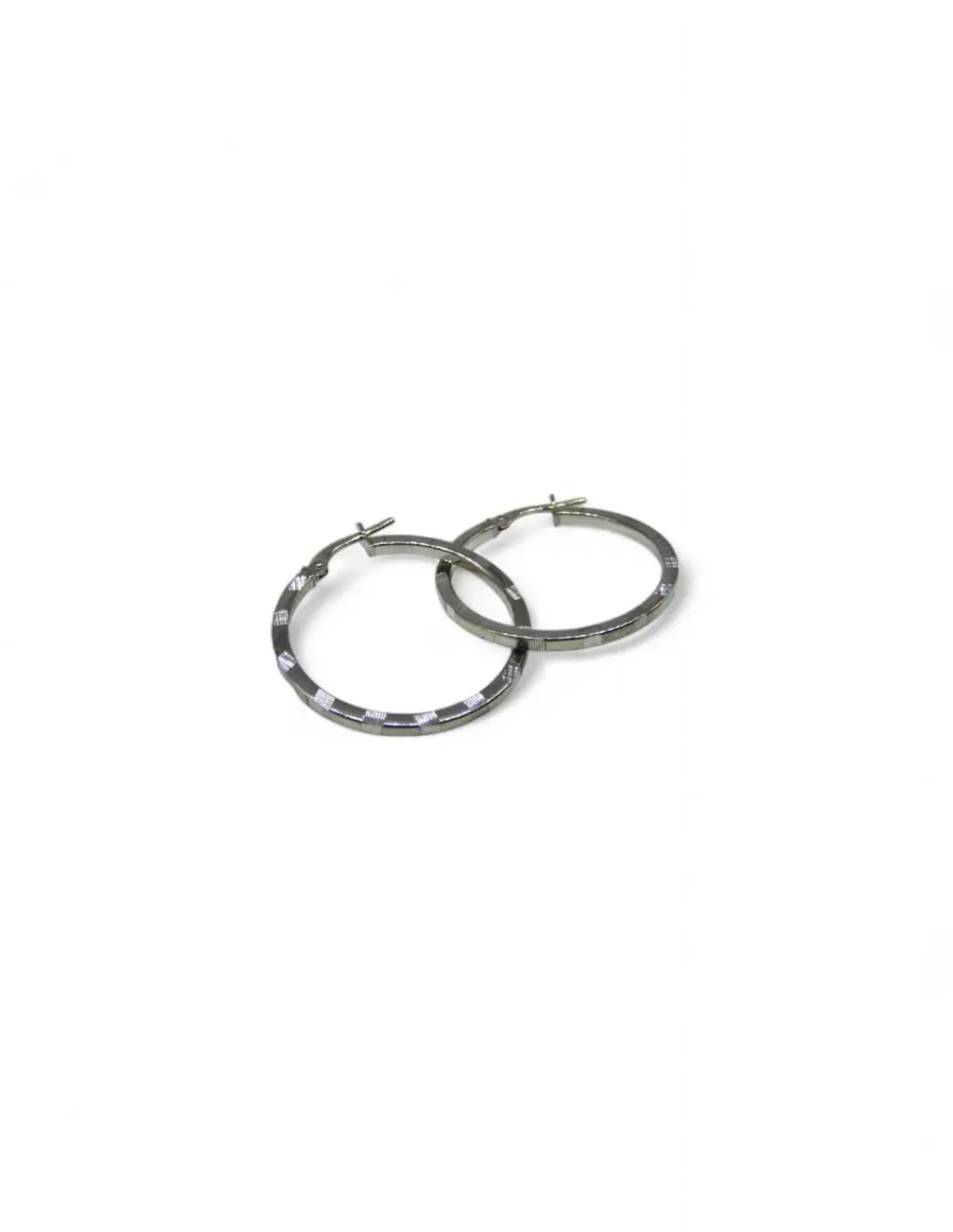 Clearance Aros tubo cuadrado tallado plata 925 rodio - 2x29mm Aros De Plata