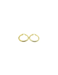 Outlet Aros tubo triangular plata chapada oro - 35 mm Aros De Plata