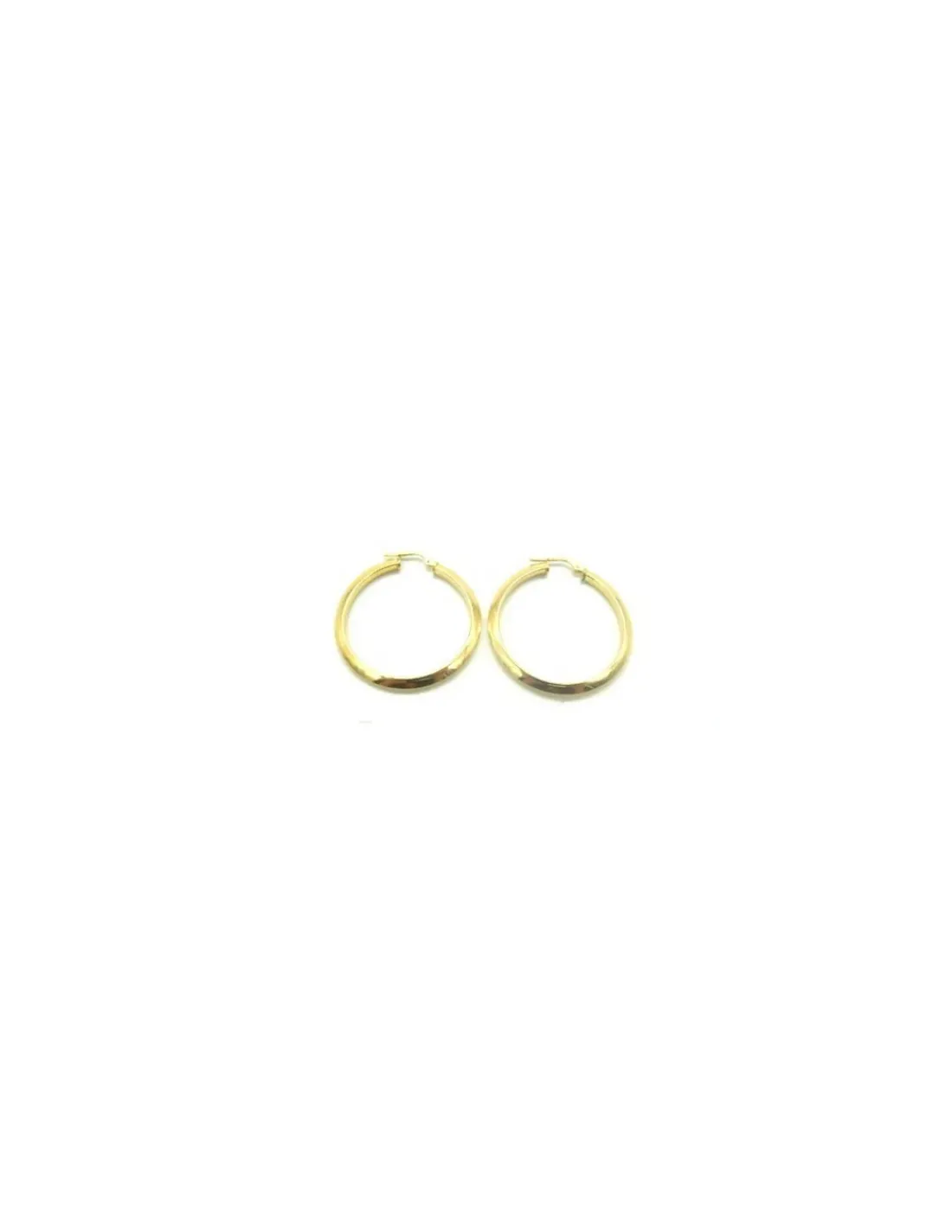 Outlet Aros tubo triangular plata chapada oro - 35 mm Aros De Plata