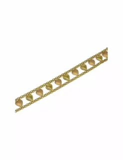 Cheap Brazalete corazones oro bicolor 18k - 16.5cm Pulseras De Plata|Pulseras De Oro