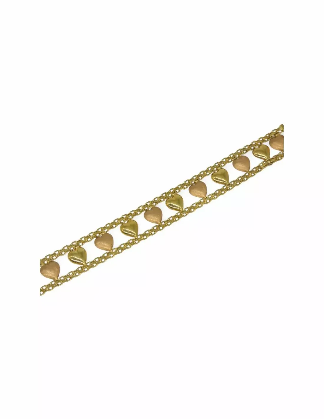 Cheap Brazalete corazones oro bicolor 18k - 16.5cm Pulseras De Plata|Pulseras De Oro