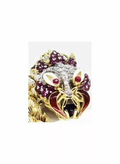Online Brazalete dragón con rubíes y diamantes oro 18k Pulseras Con Brillantes|Pulseras De Plata