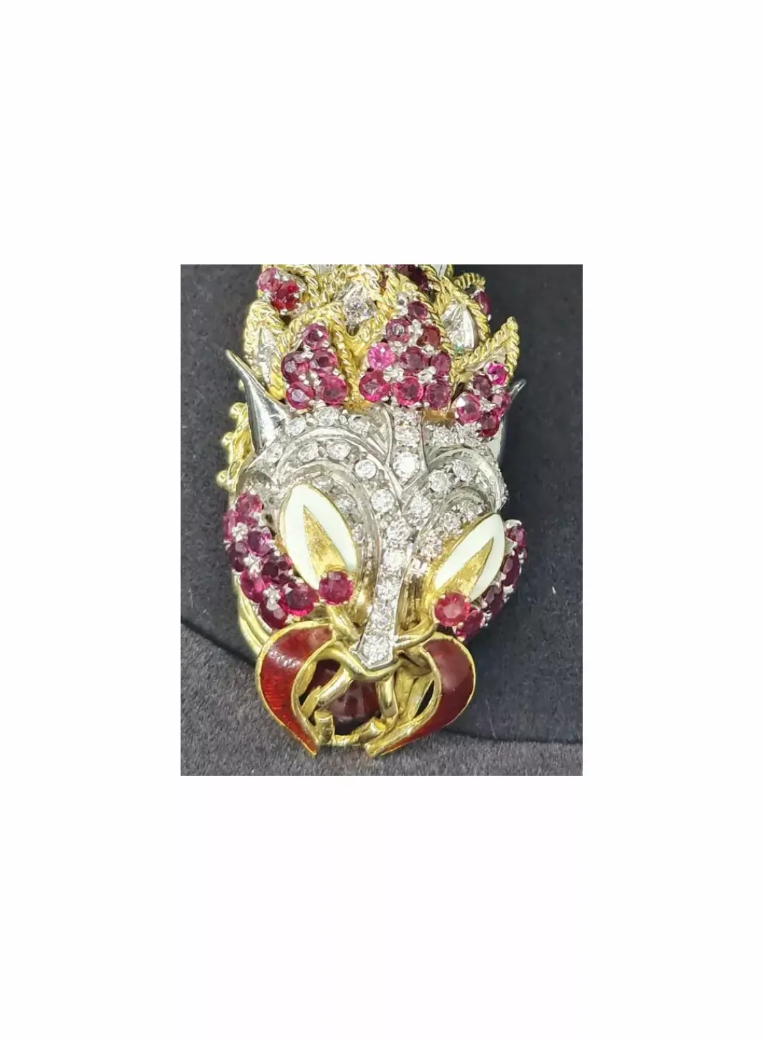 Online Brazalete dragón con rubíes y diamantes oro 18k Pulseras Con Brillantes|Pulseras De Plata
