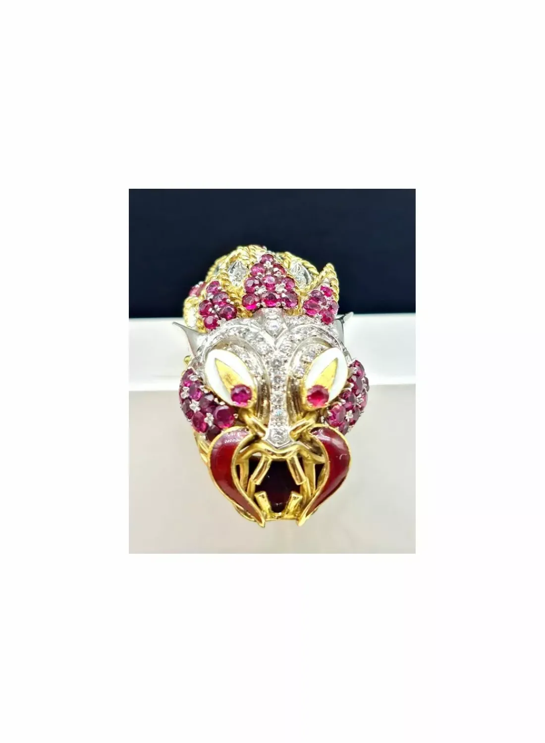 Online Brazalete dragón con rubíes y diamantes oro 18k Pulseras Con Brillantes|Pulseras De Plata