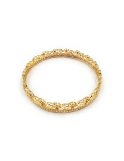 Hot Caña estilo princesa con circonitas oro 18k - 21 cm Cañas|Pulseras De Plata