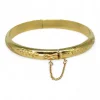 Shop Caña labrada cadena seguridad oro 18K - 6,1cm Cañas|Pulseras De Plata