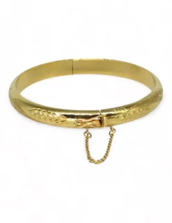 Shop Caña labrada cadena seguridad oro 18K - 6,1cm Cañas|Pulseras De Plata