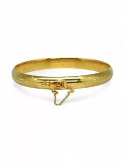 Flash Sale Caña labrada con cadena de seguridad oro 18k - 6cm Cañas|Pulseras De Oro