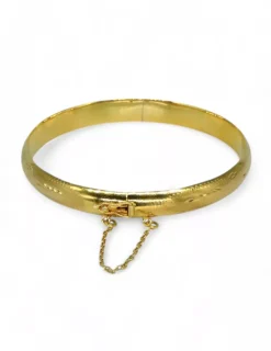 Clearance Caña labrada oro 18k - 6.5cm Cañas|Pulseras De Plata