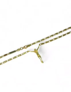 Hot Cadena con Cristo Dalí oro 18k - 50x0.3cm Cadenas De Oro
