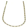Best Sale Cadena eslabón plano oro bicolor 18k - 40x0.3cm Cadenas De Oro