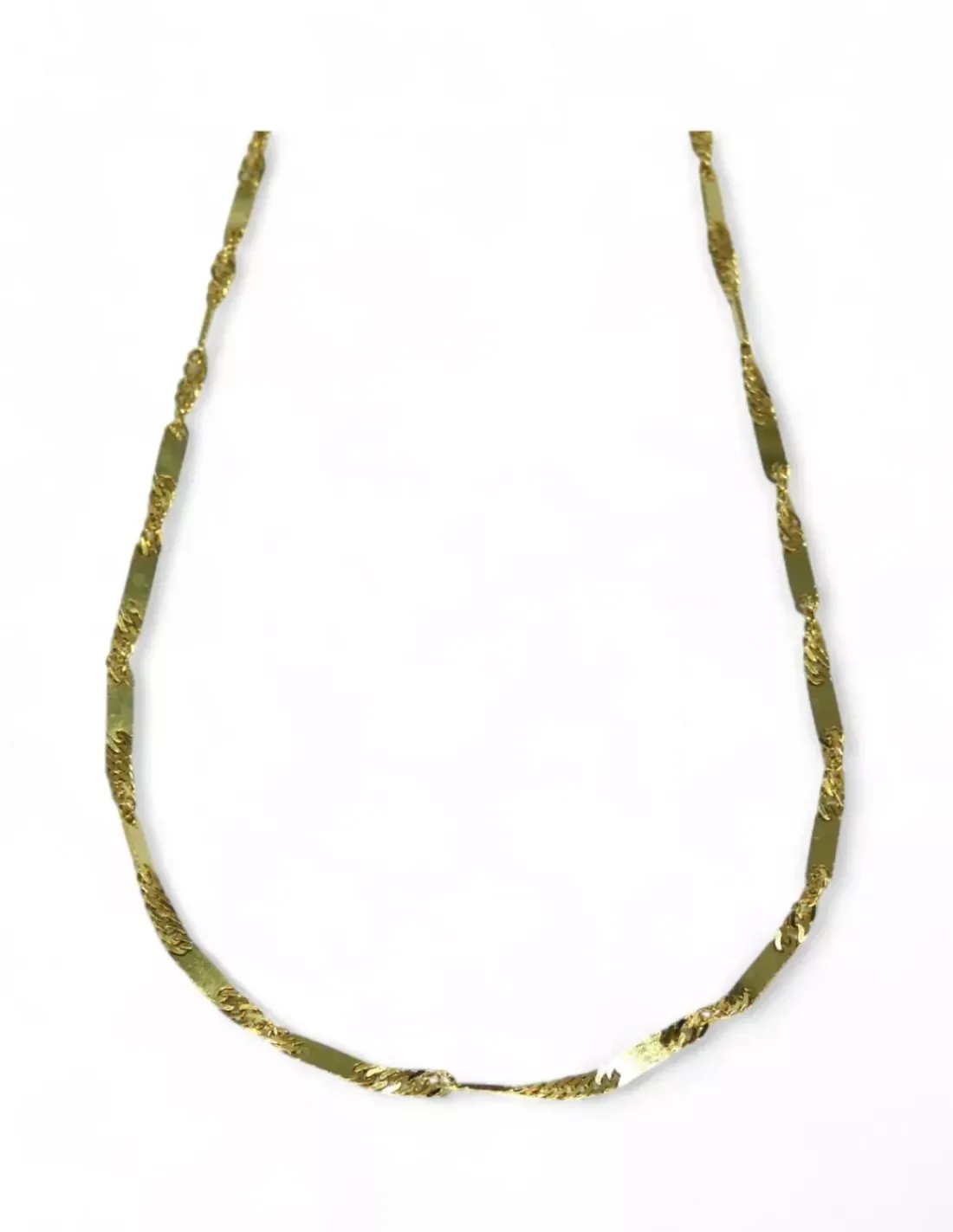 Shop Cadena eslabón Singapur y barra oro 18k - 50cm Gargantillas De Oro|Cadenas De Oro