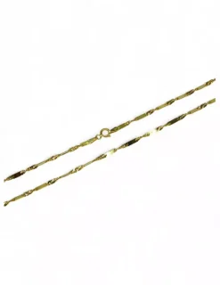 Shop Cadena eslabón Singapur y barra oro 18k - 50cm Gargantillas De Oro|Cadenas De Oro