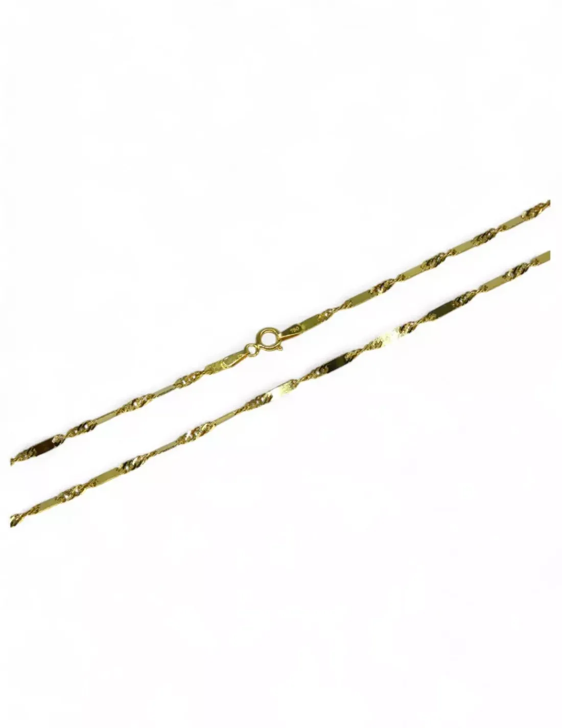 Shop Cadena eslabón Singapur y barra oro 18k - 50cm Gargantillas De Oro|Cadenas De Oro