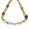 Flash Sale Cadena gargantilla eslabón bilbao y cuatro piedras colores oro 18k - 44cm Gargantillas De Oro
