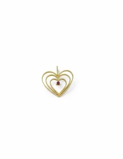 Clearance Colgante 3 corazones calados con rubí oro 18k Colgante De Corazones