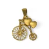 Shop Colgante bicicleta con corazones oro 18k Colgante De Corazones