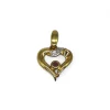 Outlet Colgante corazón bicolor piedra rosa oro 18k Colgante De Corazones
