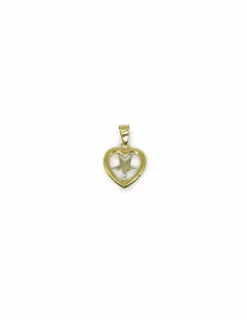 Cheap Colgante corazón calado con estrella bicolor oro 18k Colgante De Corazones