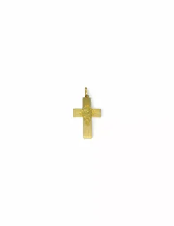 Shop Colgante cruz satinada labrada hueca oro 18k Medalla De Cristo|Colgante De Cristo