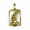 Hot Colgante cuadro calado de egipcio oro 18k Colgante De Oro Grabado