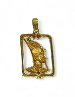 Hot Colgante cuadro calado de egipcio oro 18k Colgante De Oro Grabado