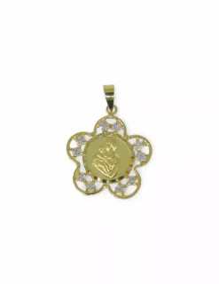 Cheap Colgante forma flor con imagen madre e hijo oro 18k Colgante De Corazones