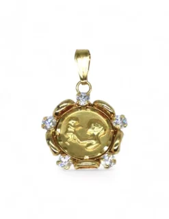 Best Sale Colgante medalla de la madre con cinco circonitas oro 18k Medalla De La Virgen|Colgante Con La Virgen