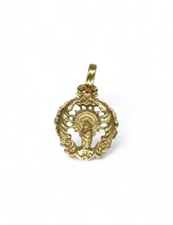 Store Colgante medalla Virgen del Pilar con orla oro 18k Medalla De La Virgen|Colgante Con La Virgen