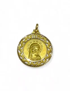 Online Colgante medalla Virgen niña alrededor labrada calada oro18k - 2.80cm Medalla De La Virgen|Colgante Con La Virgen
