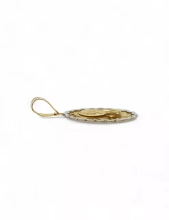 Flash Sale Colgante medalla virgen niña calada oro bicolor 18k Medalla De La Virgen|Colgante Con La Virgen