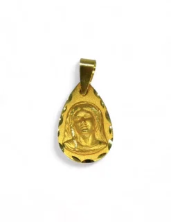 Shop Colgante medalla Virgen niña forma de gota oro 18k Medalla De La Virgen|Colgante Con La Virgen