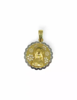 Clearance Colgante medalla Virgen niña oro bicolor 18k Medalla De La Virgen|Colgante Con La Virgen