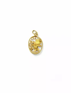 New Colgante ovalado silueta angelito amor circonita oro 18k Colgante De Corazones