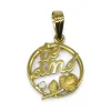 Shop Colgante redondo calado "TE AMO" circonita oro 18k Colgante De Corazones