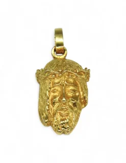 Discount Colgante Rostro de Cristo oro 18k - 3,3cm Medalla De Cristo|Colgante De Cristo