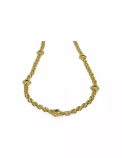 Fashion Collar Bismark 3 filas flores circonitas oro 18K - 49cm Gargantillas De Oro