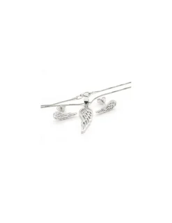 Fashion Conjunto gargantilla y pendientes alas plata 925 rodio Gargantillas De Plata|Pendientes De Plata