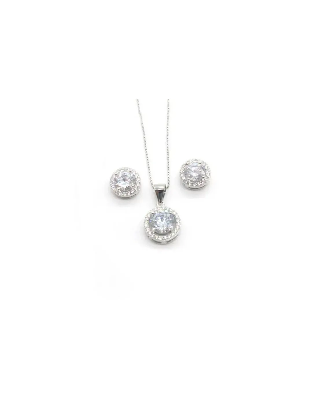 Outlet Conjunto gargantilla y pendientes plata circonitas fantasía - 45cm Gargantillas De Plata|Pendientes De Plata