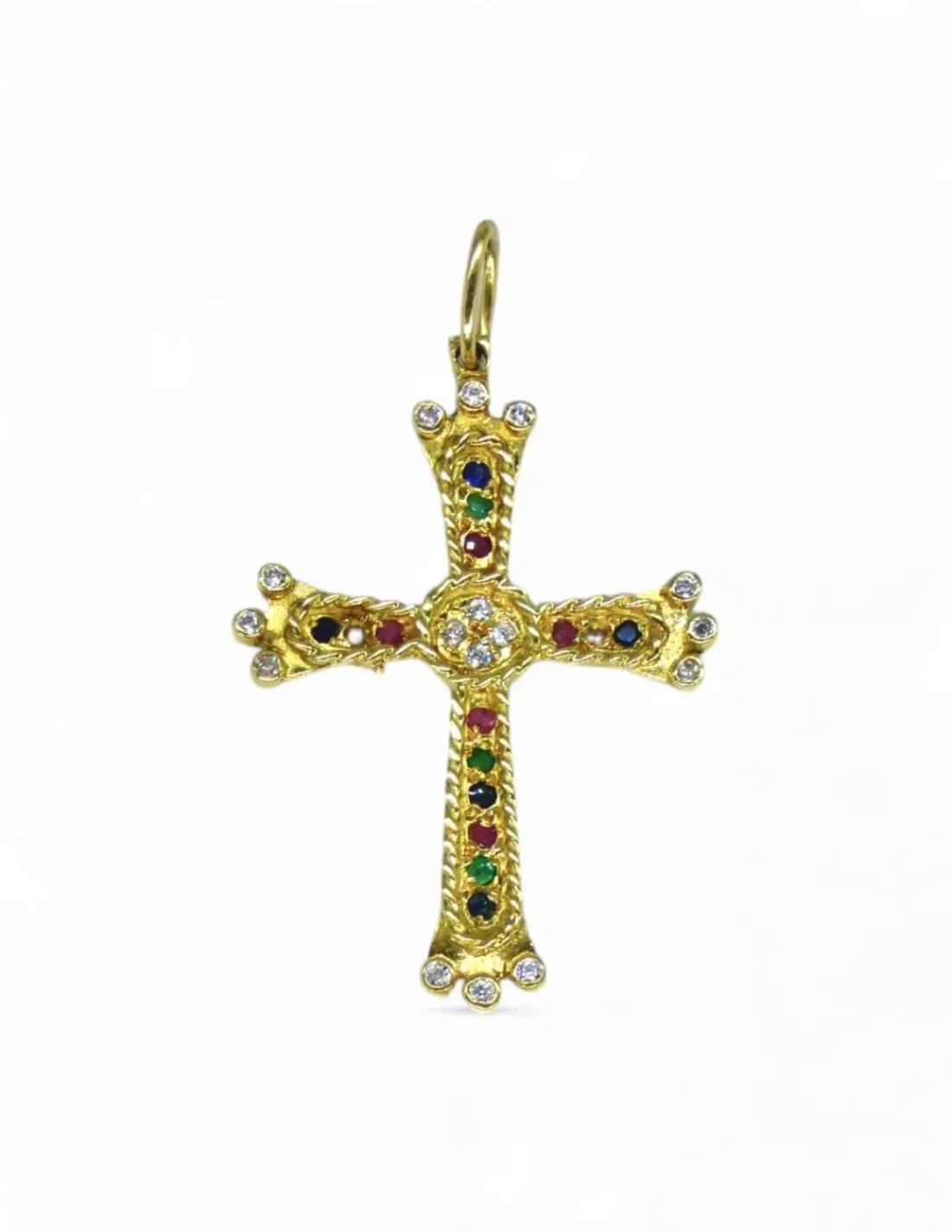 New Cruz Asturiana circonitas oro 18k Medalla De La Virgen|Medalla De Cristo