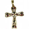 Sale Cruz calada con circonitas, rubíes y zafiros oro 18k Cruces Especiales