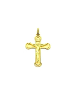 Best Sale Cruz con Cristo mate y brillo oro 18k - 3,7 cm Medalla De Cristo|Colgante De Cristo