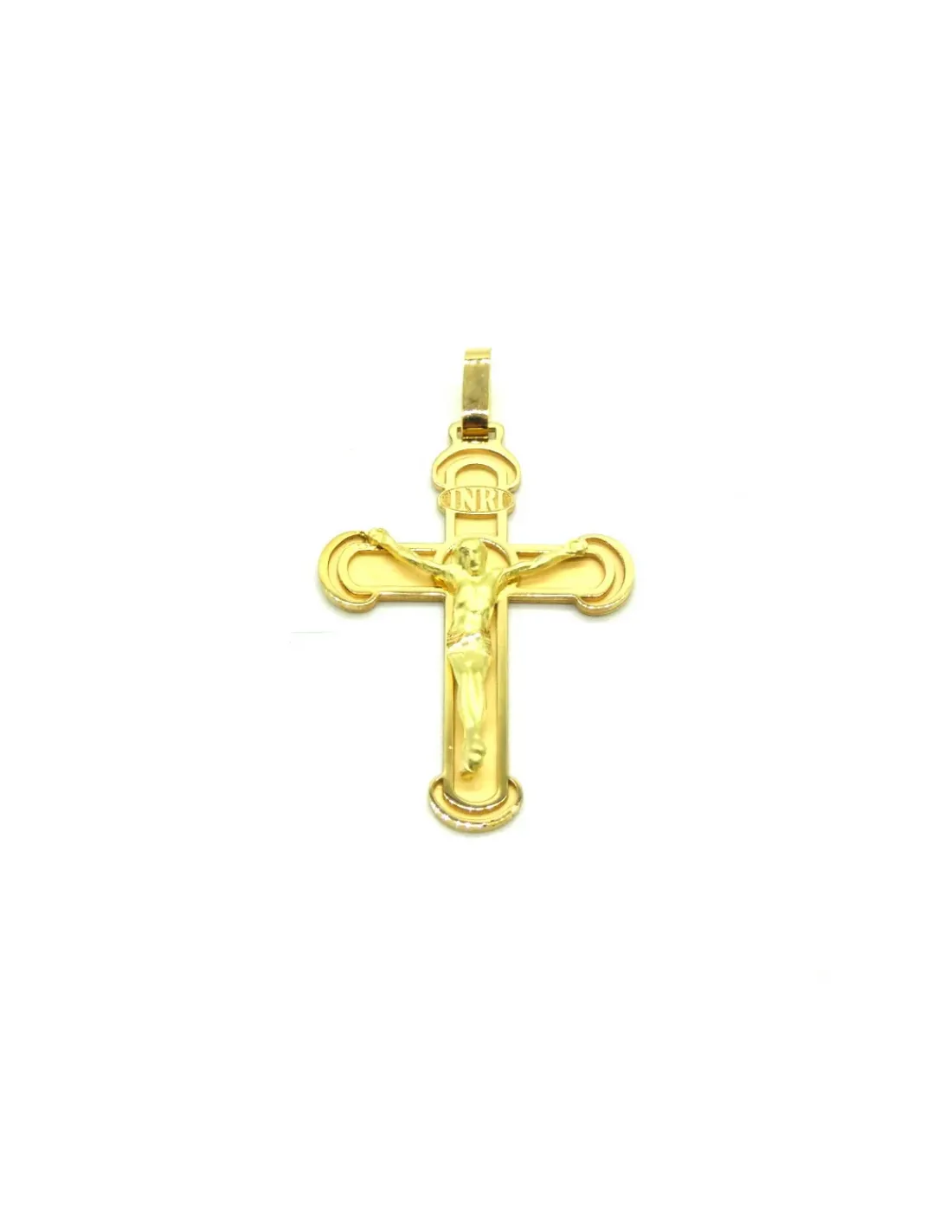 Best Sale Cruz con Cristo mate y brillo oro 18k - 3,7 cm Medalla De Cristo|Colgante De Cristo
