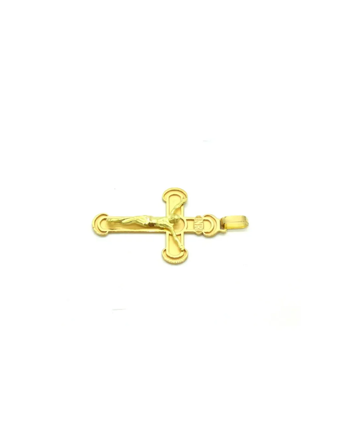 Best Sale Cruz con Cristo mate y brillo oro 18k - 3,7 cm Medalla De Cristo|Colgante De Cristo