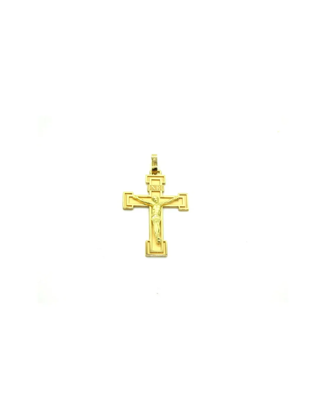 Shop Cruz con Cristo mate y brillo oro 18k - 3 cm Medalla De Cristo|Colgante De Cristo