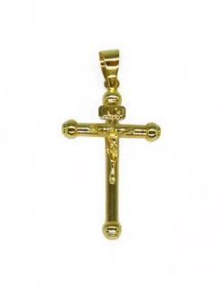 Clearance Cruz relieve Cristo oro 18k Crucifijo